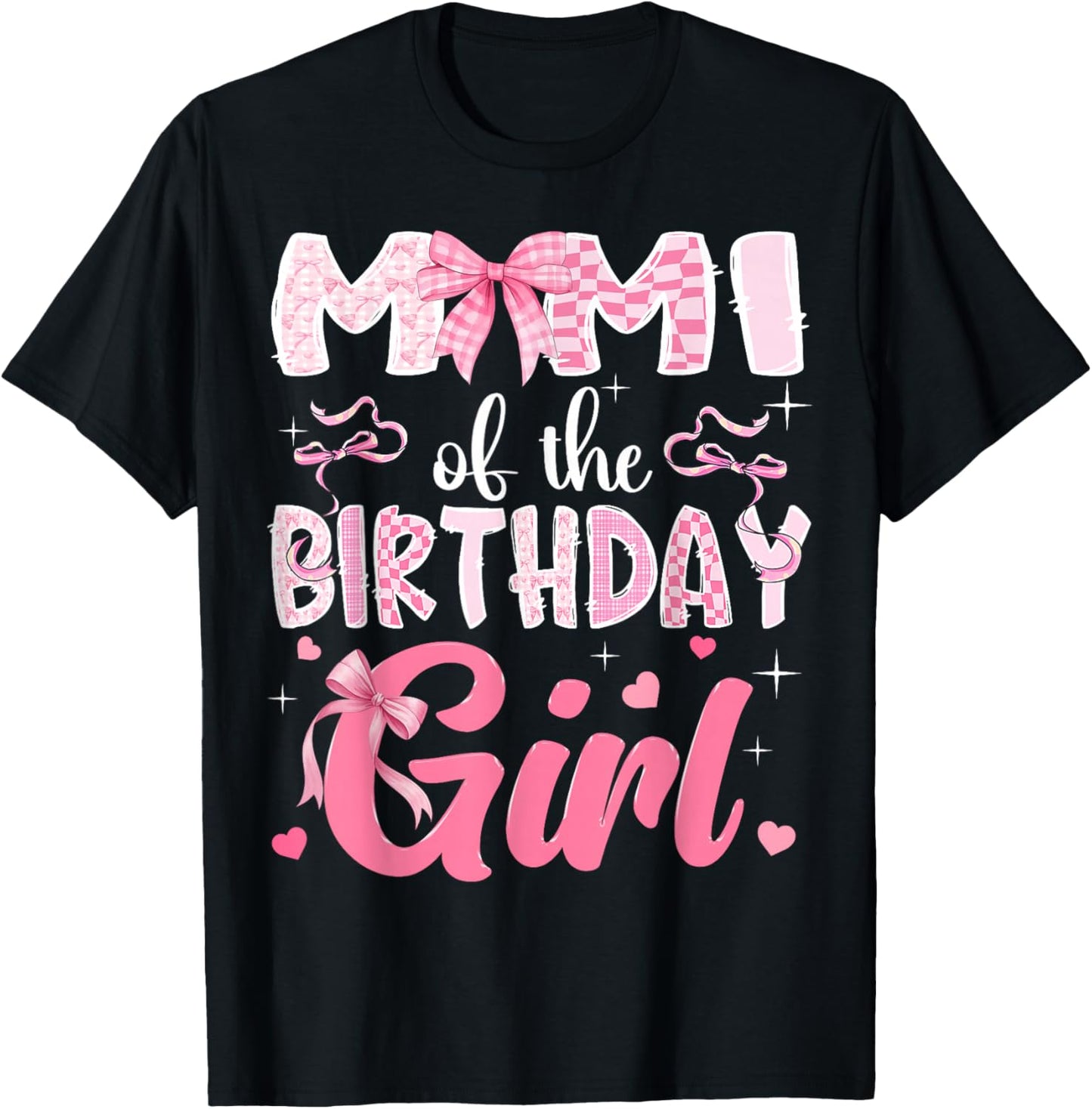 Mimi of The Birthday Girl Pink Coquette Bow Family T-Shirt - T-Shirt | Black