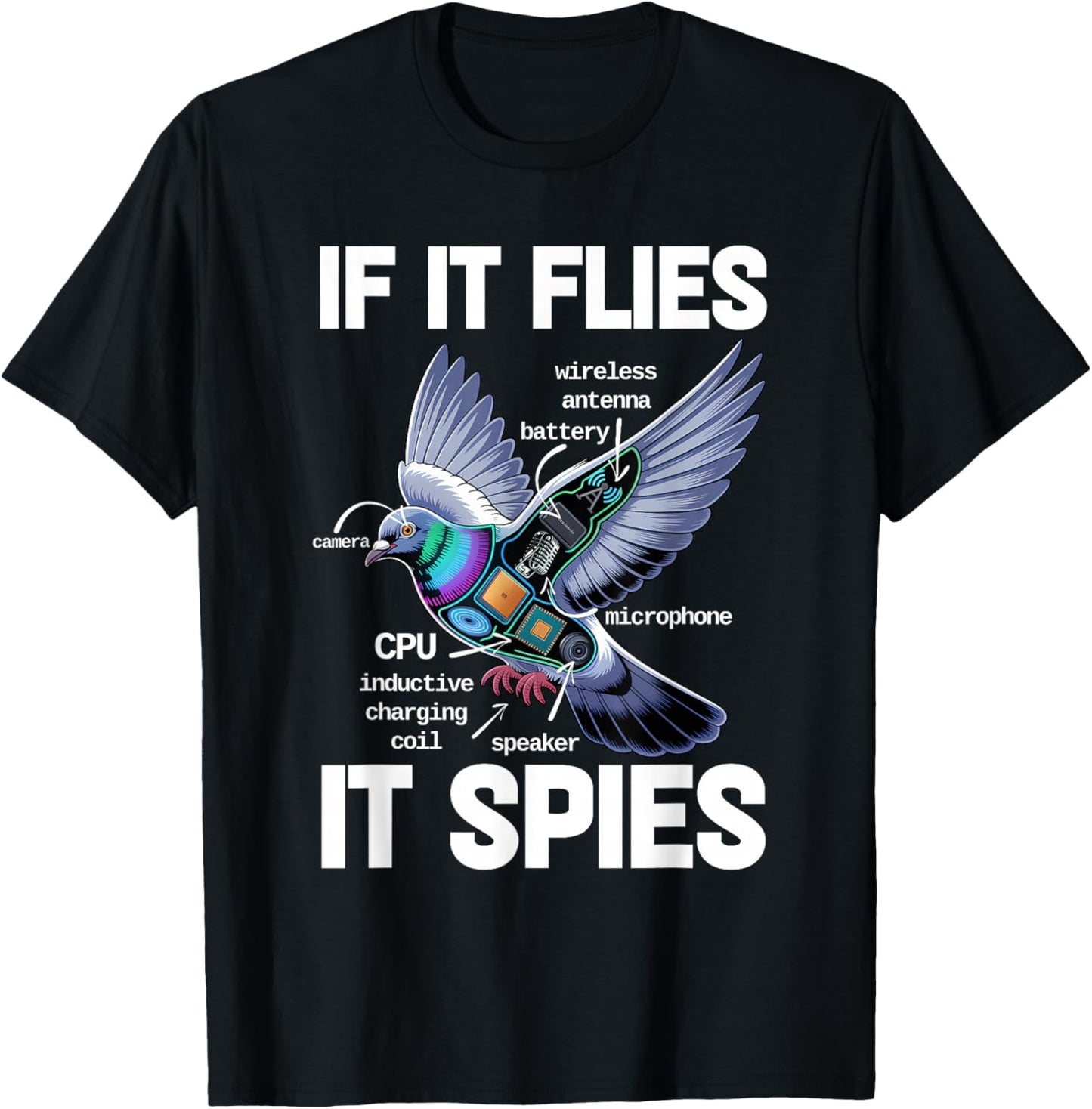 Bird CCTV T-Shirt - T-Shirt | Black