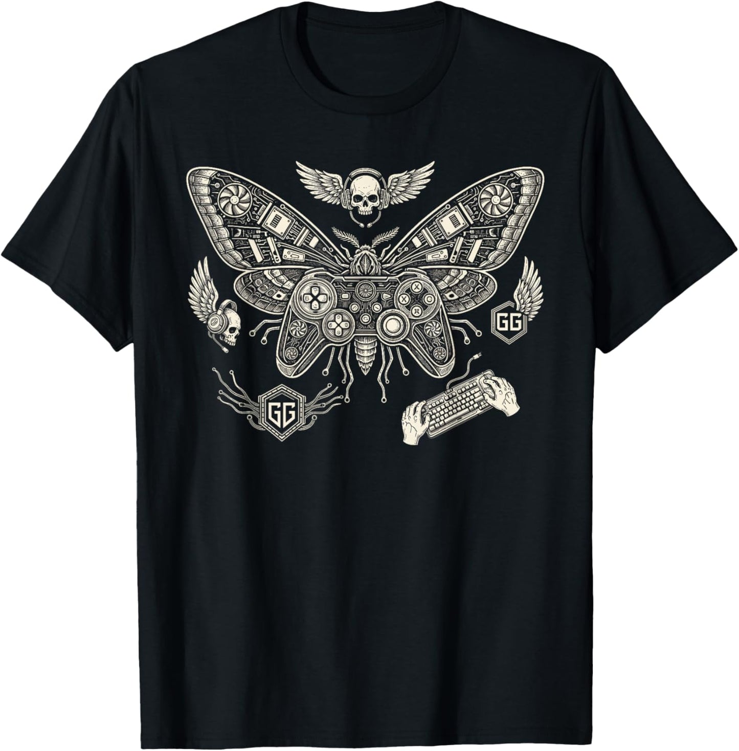Gamer Enthusiast Cybernetic Controller Computer Gaming T-Shirt - T-Shirt | Black