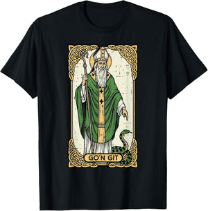 St Patrick Snake Gon Git Card Saint Pattys Men Women Kids T-Shirt - T-Shirt | Black