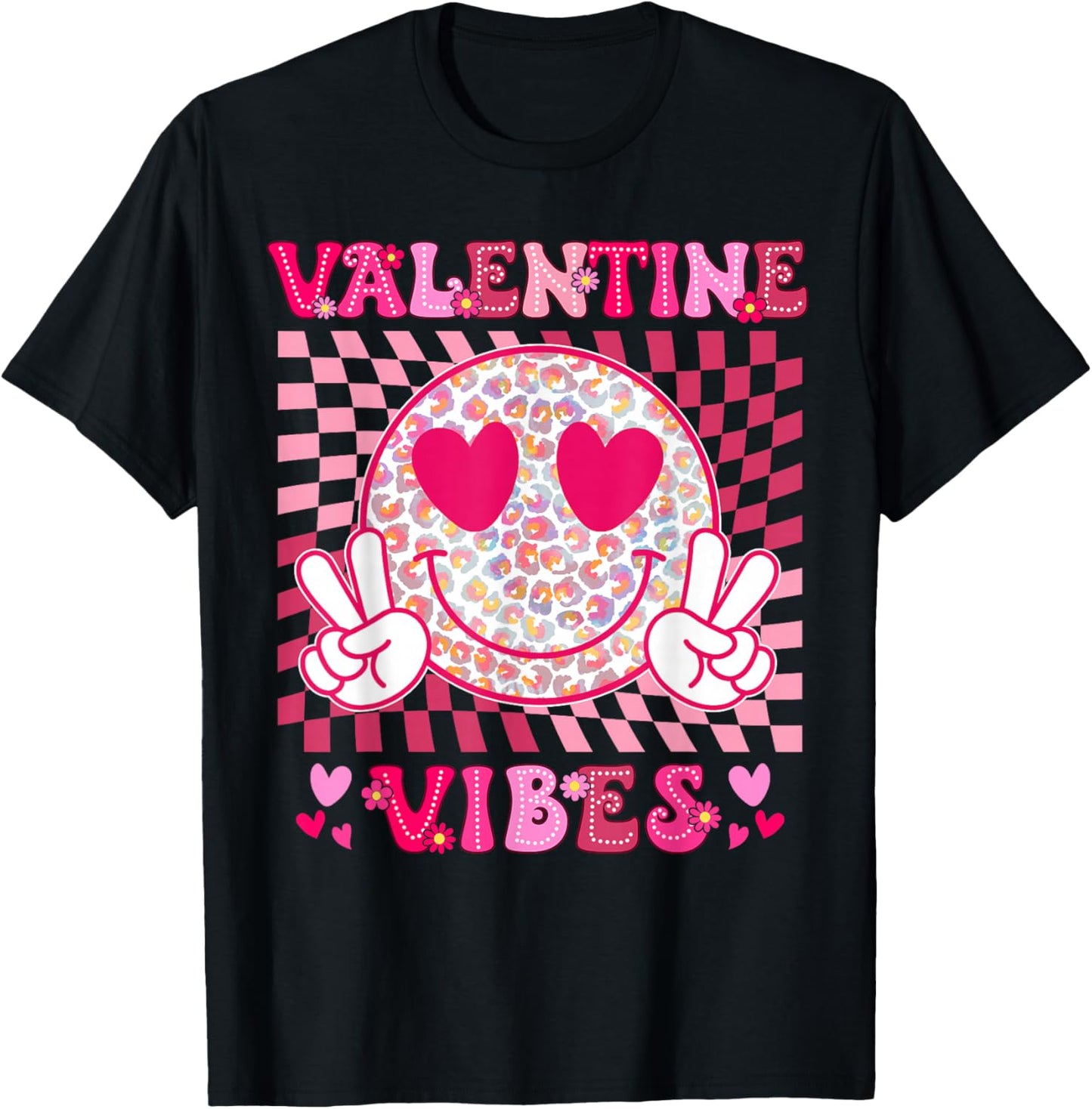 Valentines Vibes Valentines Day for Teens Boys Girls Kids T-Shirt - T-Shirt | Black