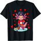 Axolotl Hearts Costume Playing Ice Hockey Valentines Day T-Shirt - T-Shirt | Black