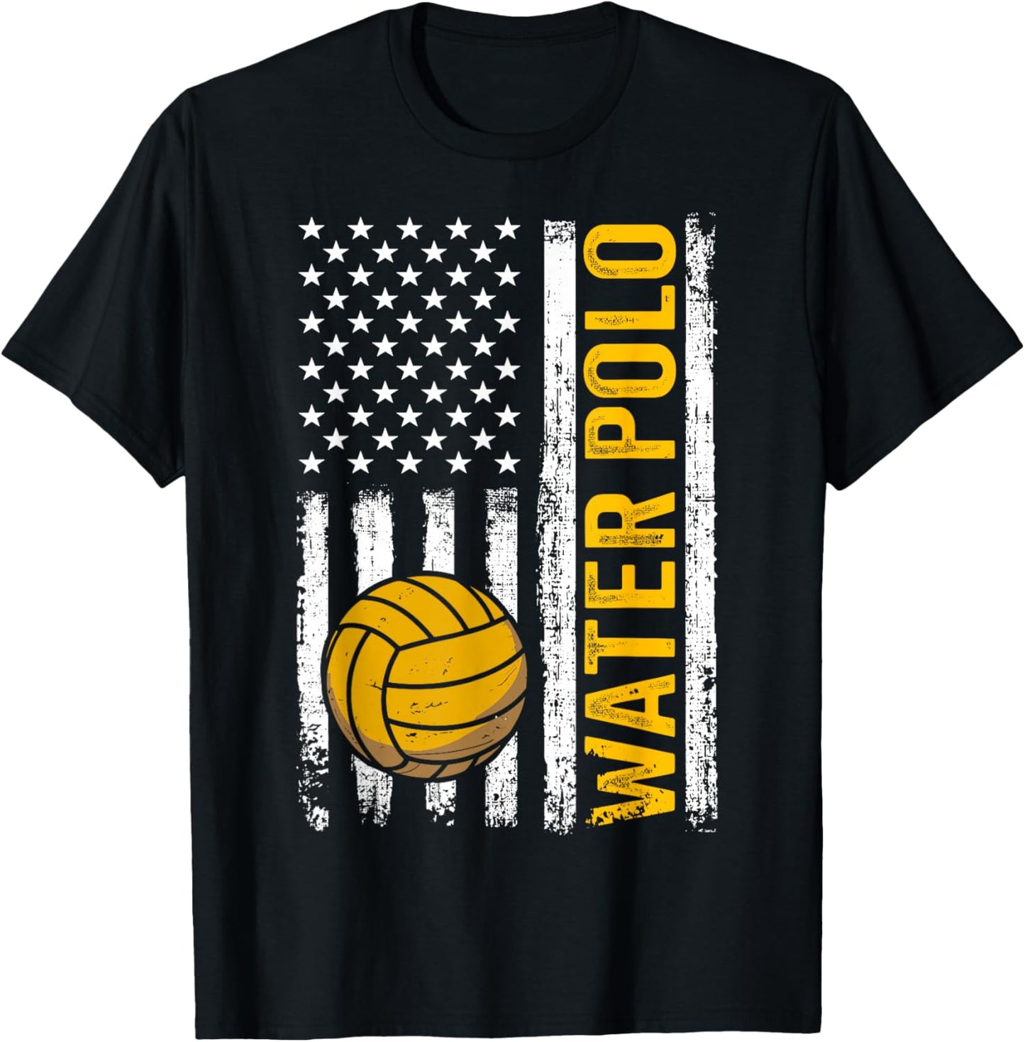 Water Polo American Flag Patriotic T-Shirt - T-Shirt | Black