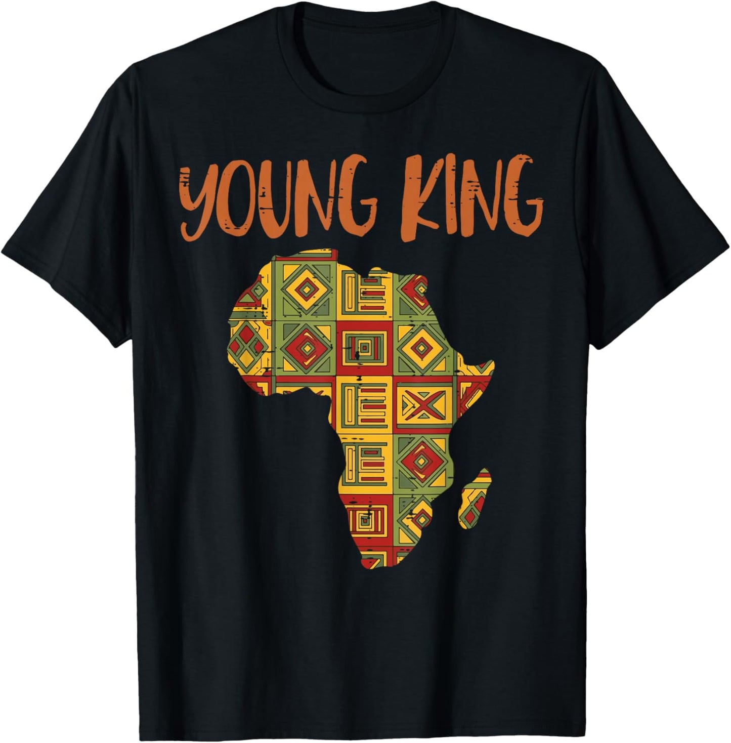 Black History Young King Africa Map African Boys Kids Men T-Shirt - T-Shirt | Black