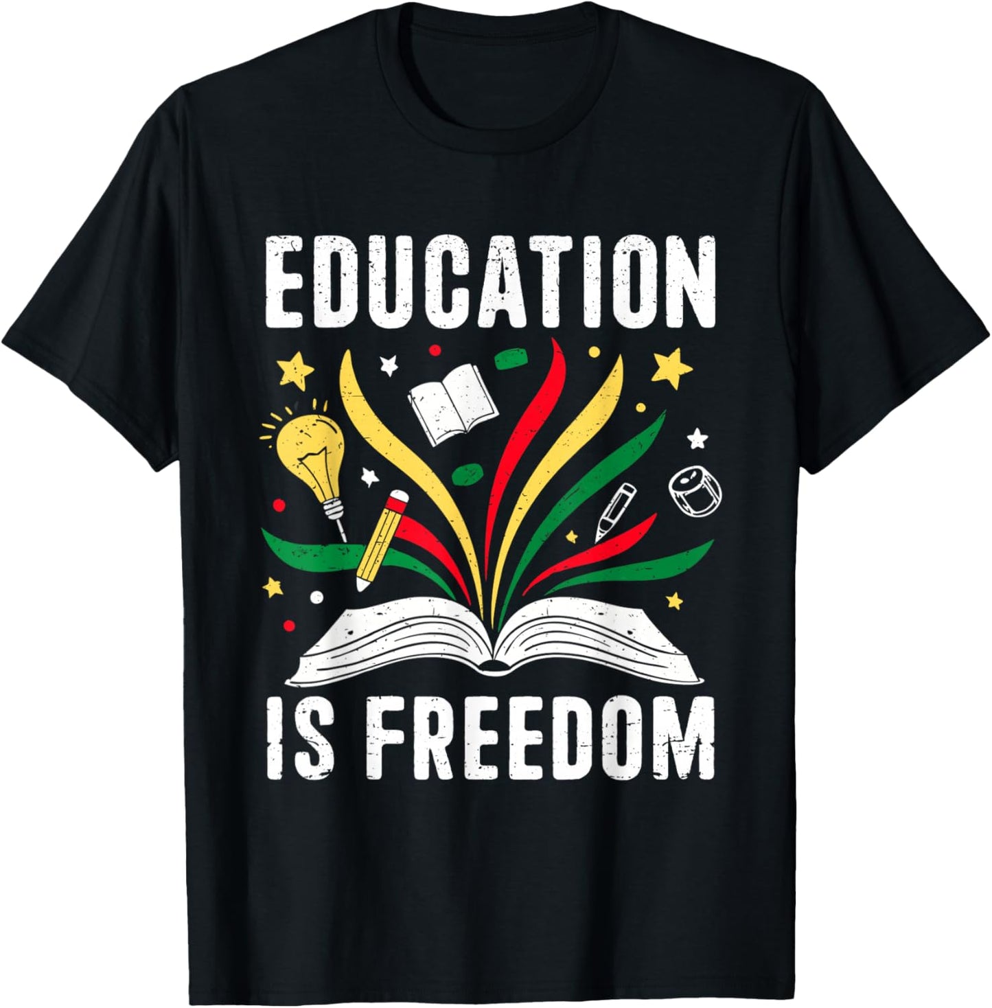 Education is Freedom Books Black History Teacher Kids T-Shirt - T-Shirt | Black