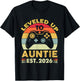 New Aunt 2026 Funny I Leveled Up to Auntie Est. 2026 Gamer T-Shirt - T-Shirt | Black