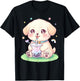 Puppy Dog Drinking Boba Tea Cute Girls Graphic T-Shirt - T-Shirt | Black