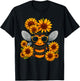 Bee with Sunflowers T-Shirt - T-Shirt | Black