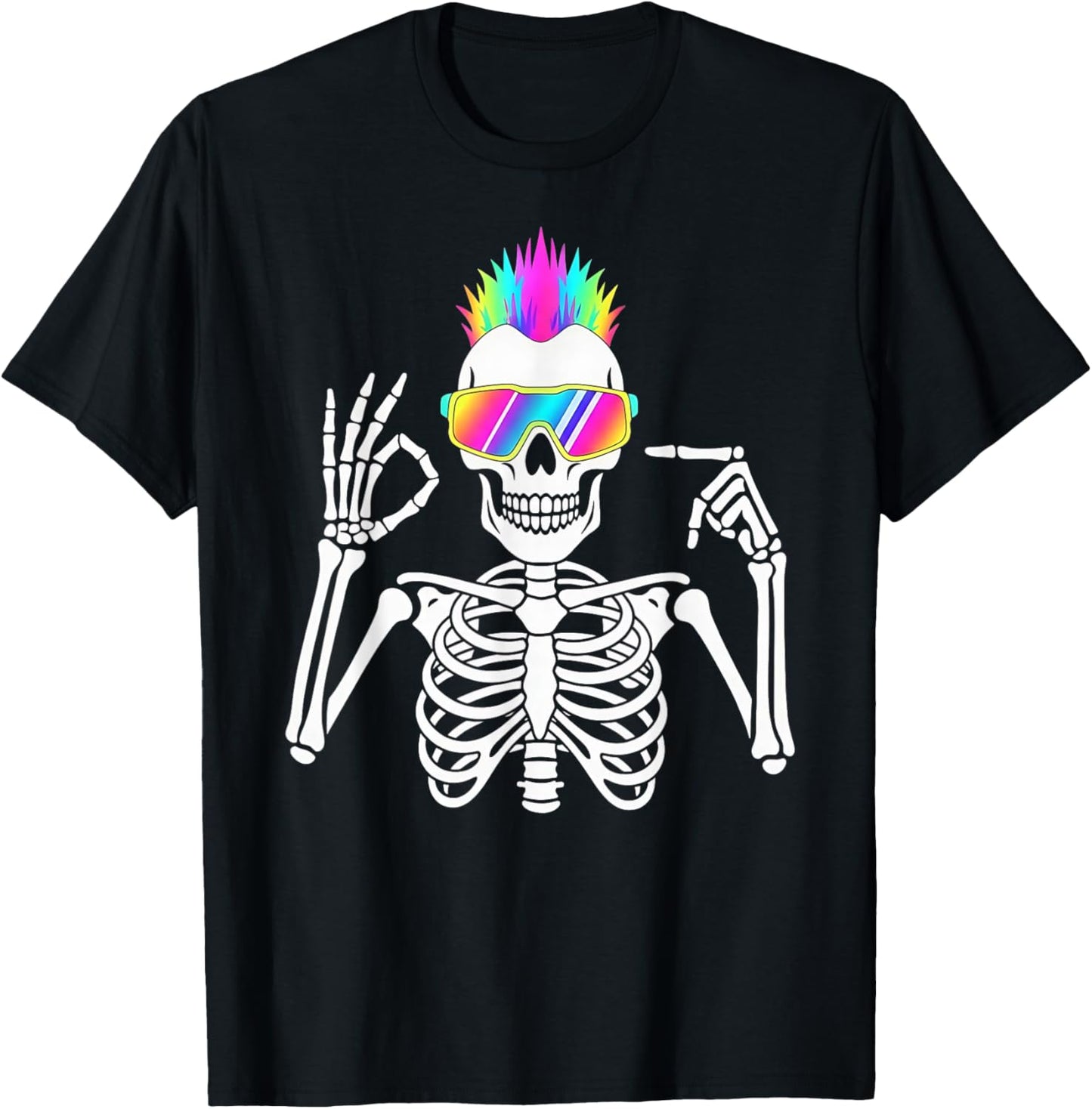 67 Skeleton Gen Alpha Funny Six Seven Halloween Meme T-Shirt - T-Shirt | Black