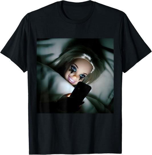 Funny Disgusting Doll face Meme T-Shirt - T-Shirt | Black
