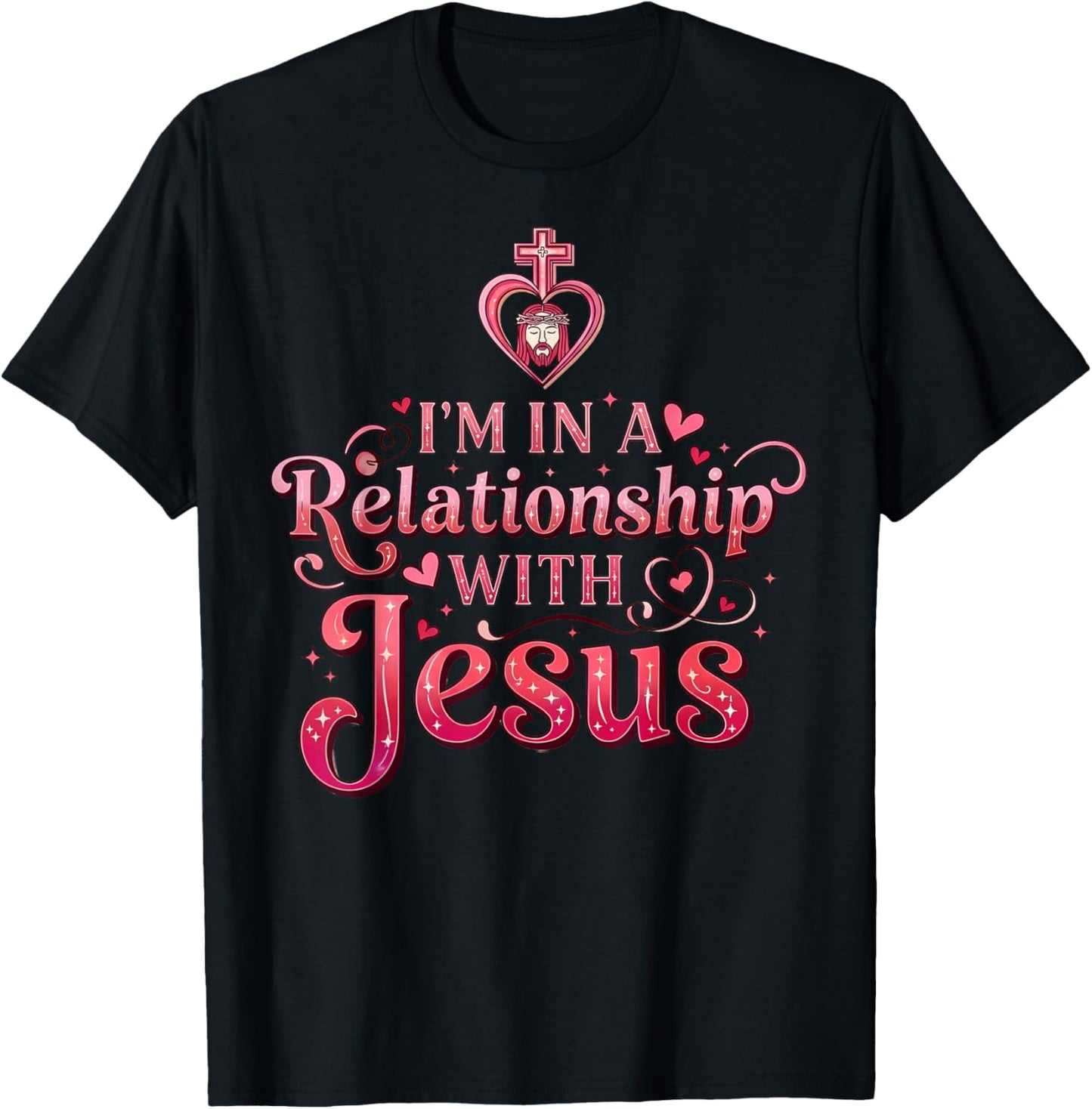 Christian Valentine in A Relationship with Jesus T-Shirt - T-Shirt | Black