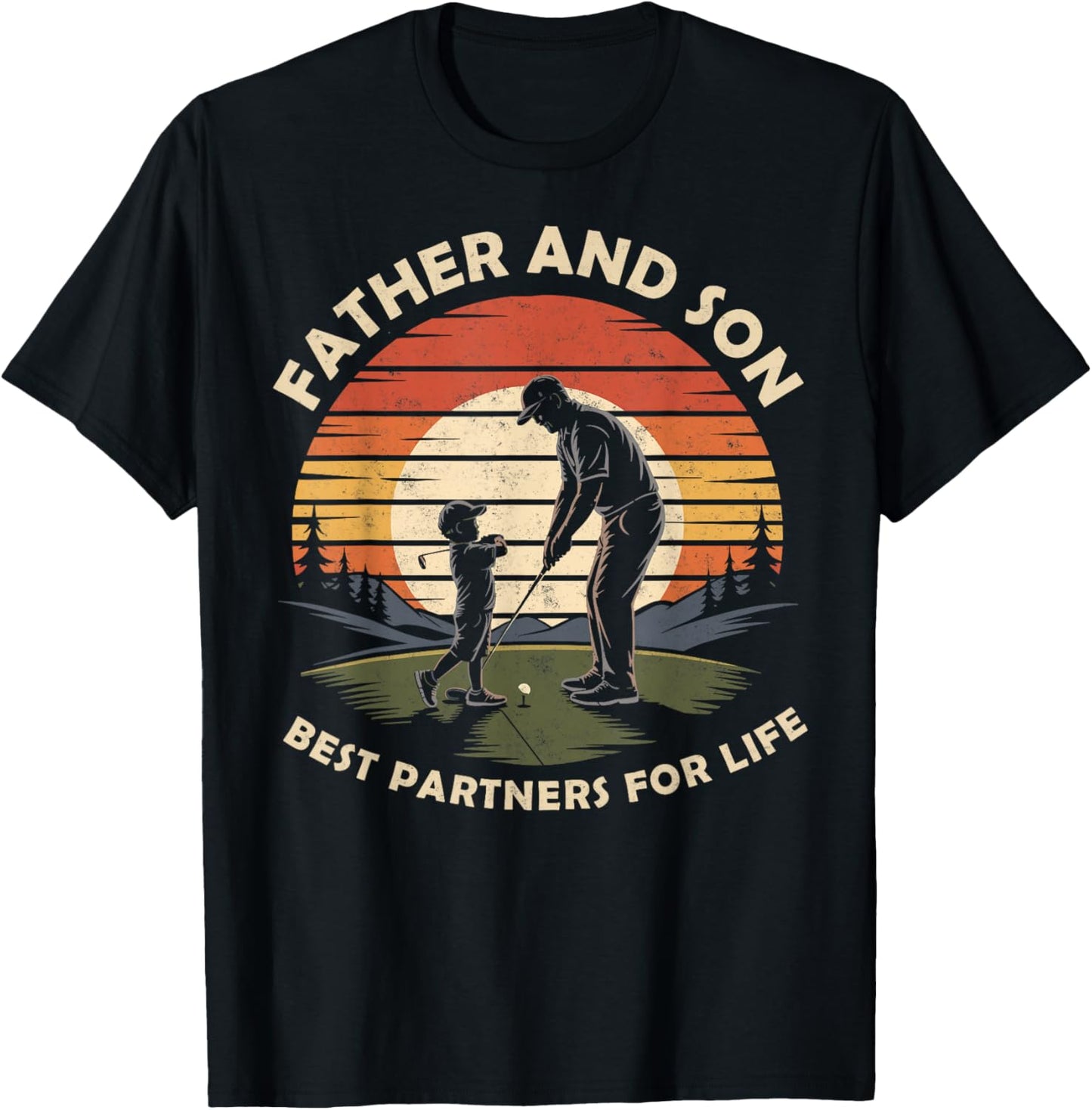 Father & Son Best Partners for Life Golf Golfing Golfer T-Shirt - T-Shirt | Black