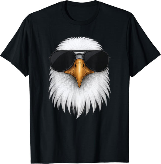 Eagle Head Sunglasses Shirt – Cool Eagle Graphic T-Shirt - T-Shirt | Black