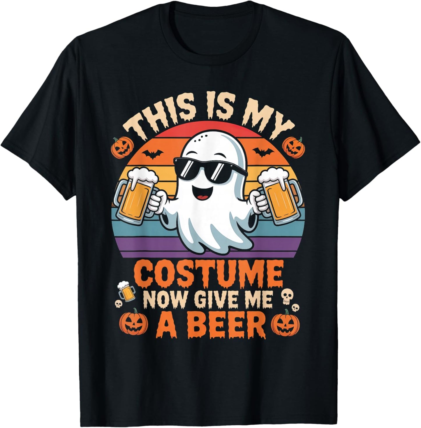 This is My Halloween Costume Now Give Me A Beer T-Shirt - T-Shirt | Black