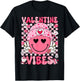 Valentine Vibes Groovy Smile Face Valentines Day Men Women T-Shirt - T-Shirt | Black