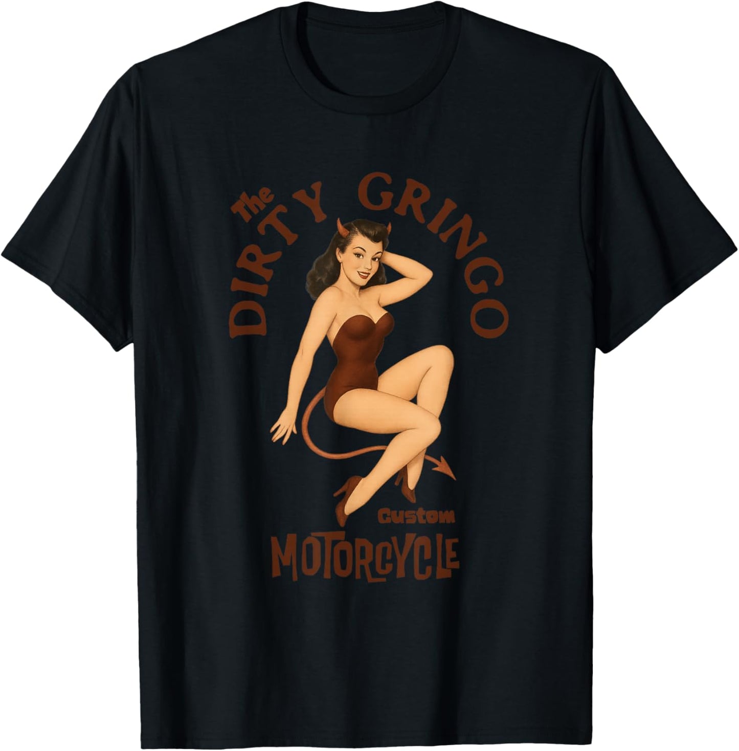 Dirty Gringo WWII Bomber Nose Art Retro Motorcycle Biker T-Shirt - T-Shirt | Black