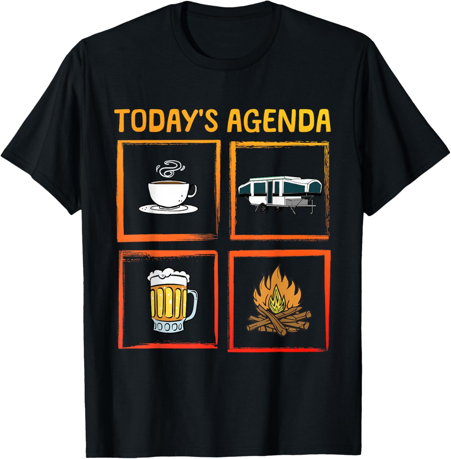 Cool Pop Up Camper Art Women Caravan Popup Camper T-Shirt - T-Shirt | Black