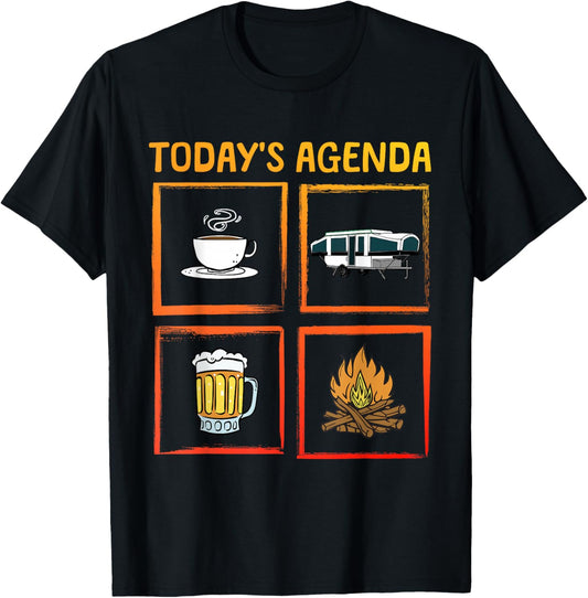Cool Pop Up Camper Art Women Caravan Popup Camper T-Shirt - T-Shirt | Black