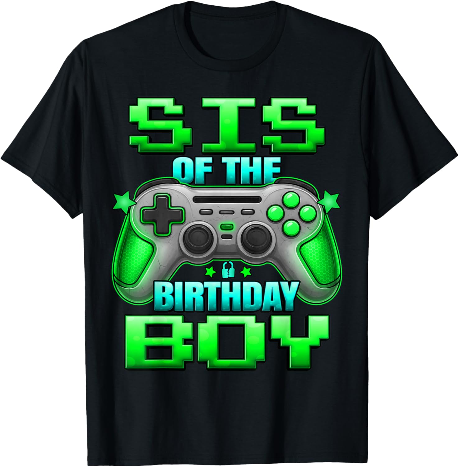 Sister of The Birthday Boy Matching Family Lil Sister T-Shirt - T-Shirt | Black