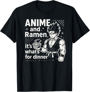 Thunder Tiger Anime Warrior Serving Ramen Fury T-Shirt - T-Shirt | Black