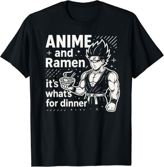 Thunder Tiger Anime Warrior Serving Ramen Fury T-Shirt - T-Shirt | Black