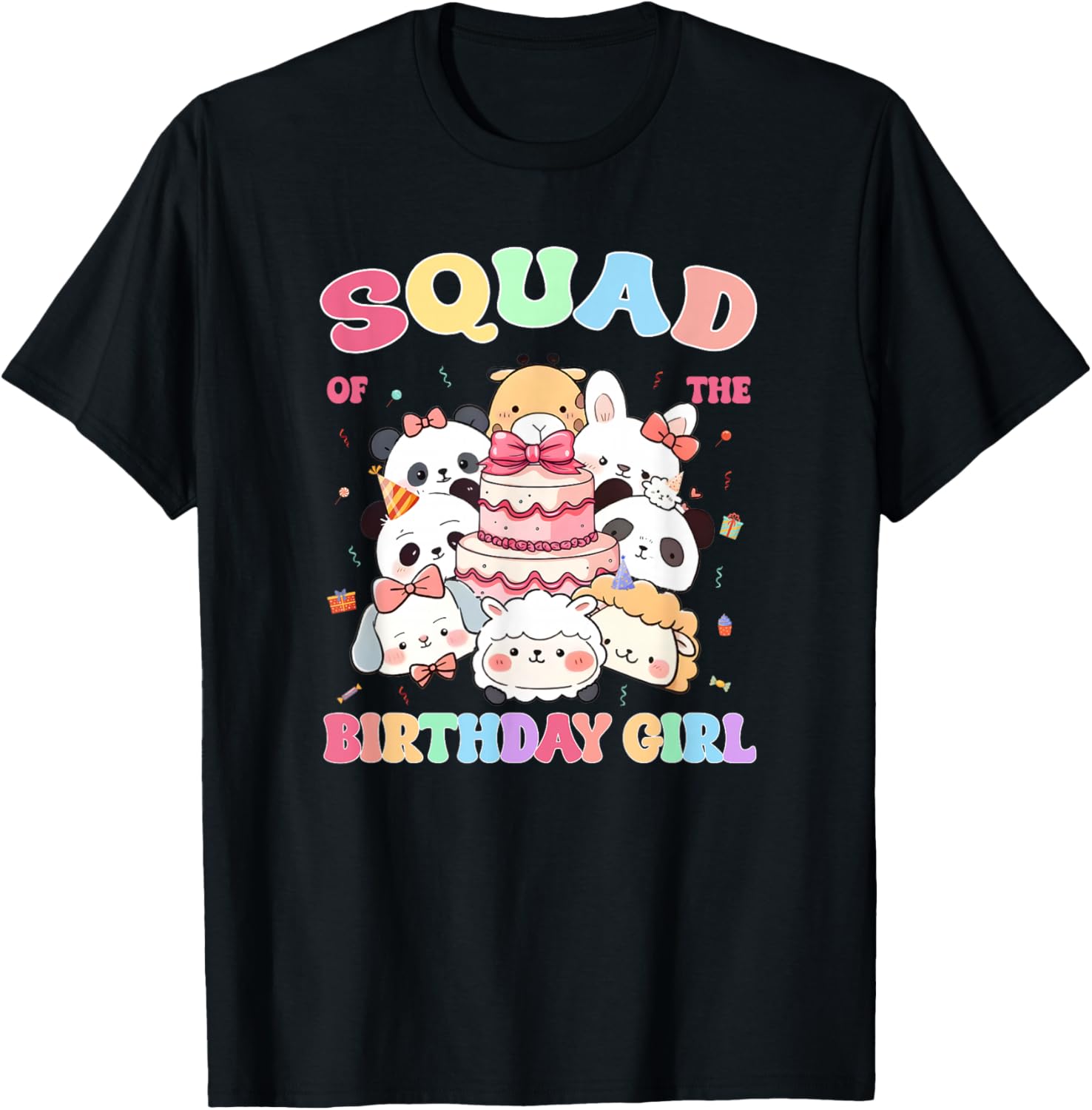 Birthday Family Squish Squad Squad of The Birthday Girl T-Shirt - T-Shirt | Black