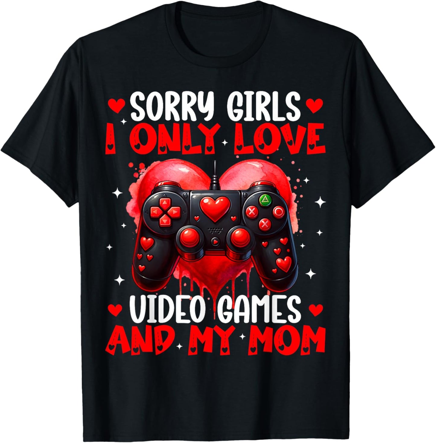 I Only Love Video Games and My Mom Valentines Boy Kids T-Shirt - T-Shirt | Black