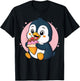Penguin Eating Ice Cream Graphic Boys Girls Penguin Lover T-Shirt - T-Shirt | Black