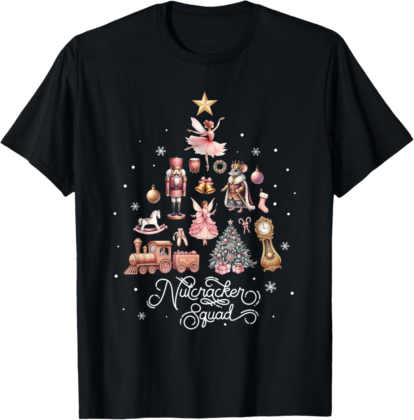 Christmas Nutcracker Squad Ballet Dance Women Kids Girls T-Shirt - T-Shirt | Black