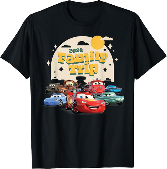 Disney and Pixar's Cars 2026 Family Trip Matching Vacation T-Shirt - T-Shirt | Black