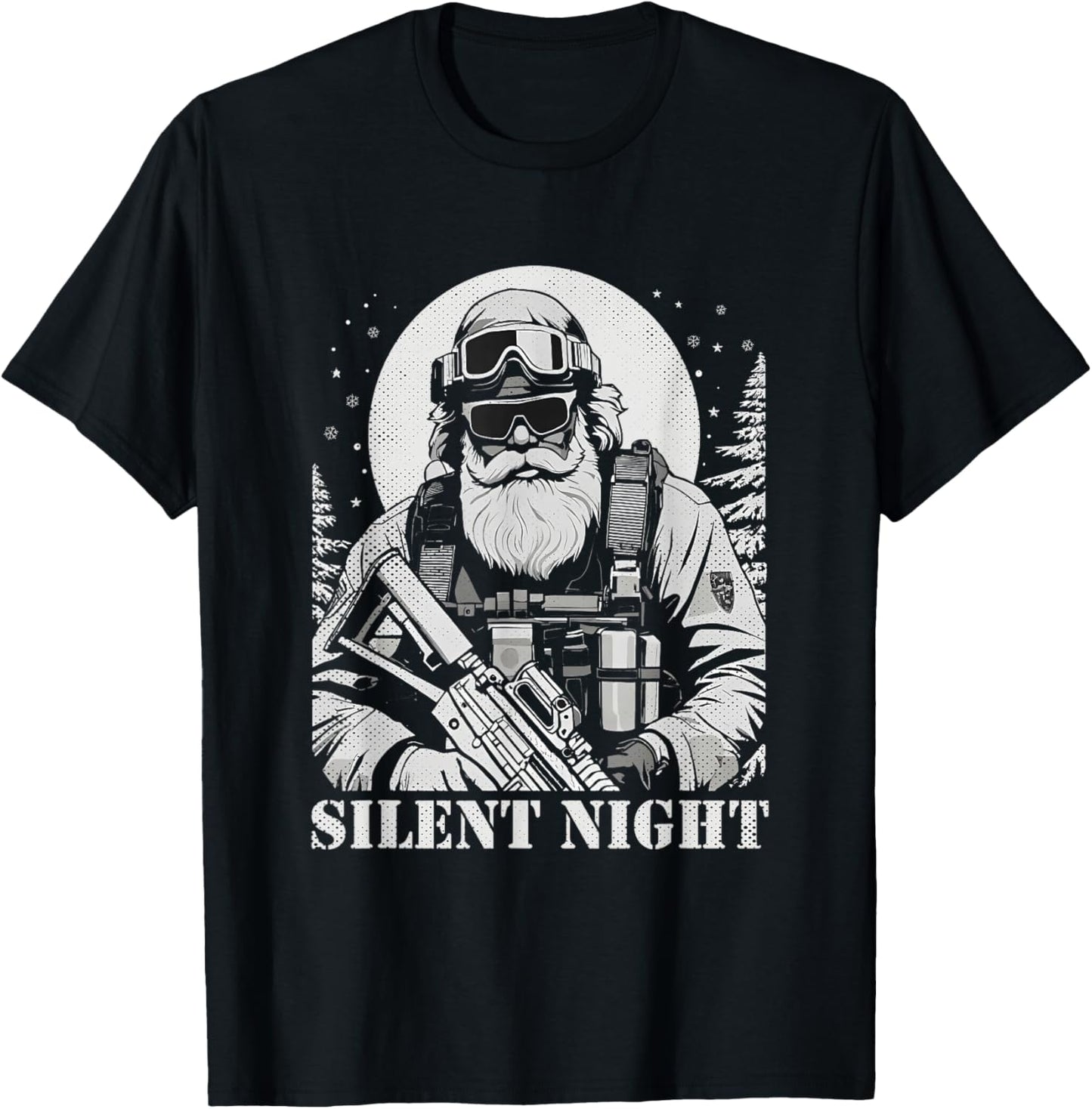 Veteran Santa Claus Patriotic American Soldier Vets Xmas T-Shirt - T-Shirt | Black