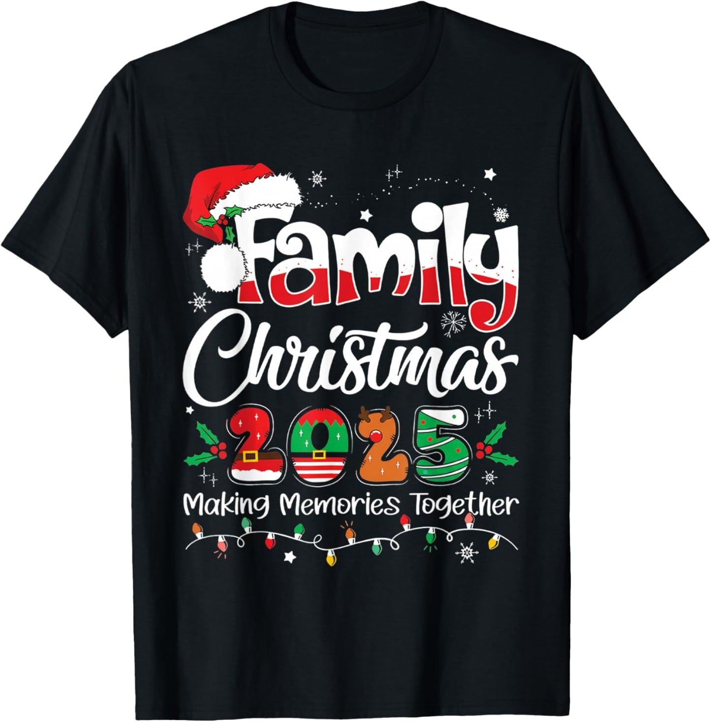 Family Christmas 2025 Matching Family Christmas Xmas T-Shirt - T-Shirt | Black