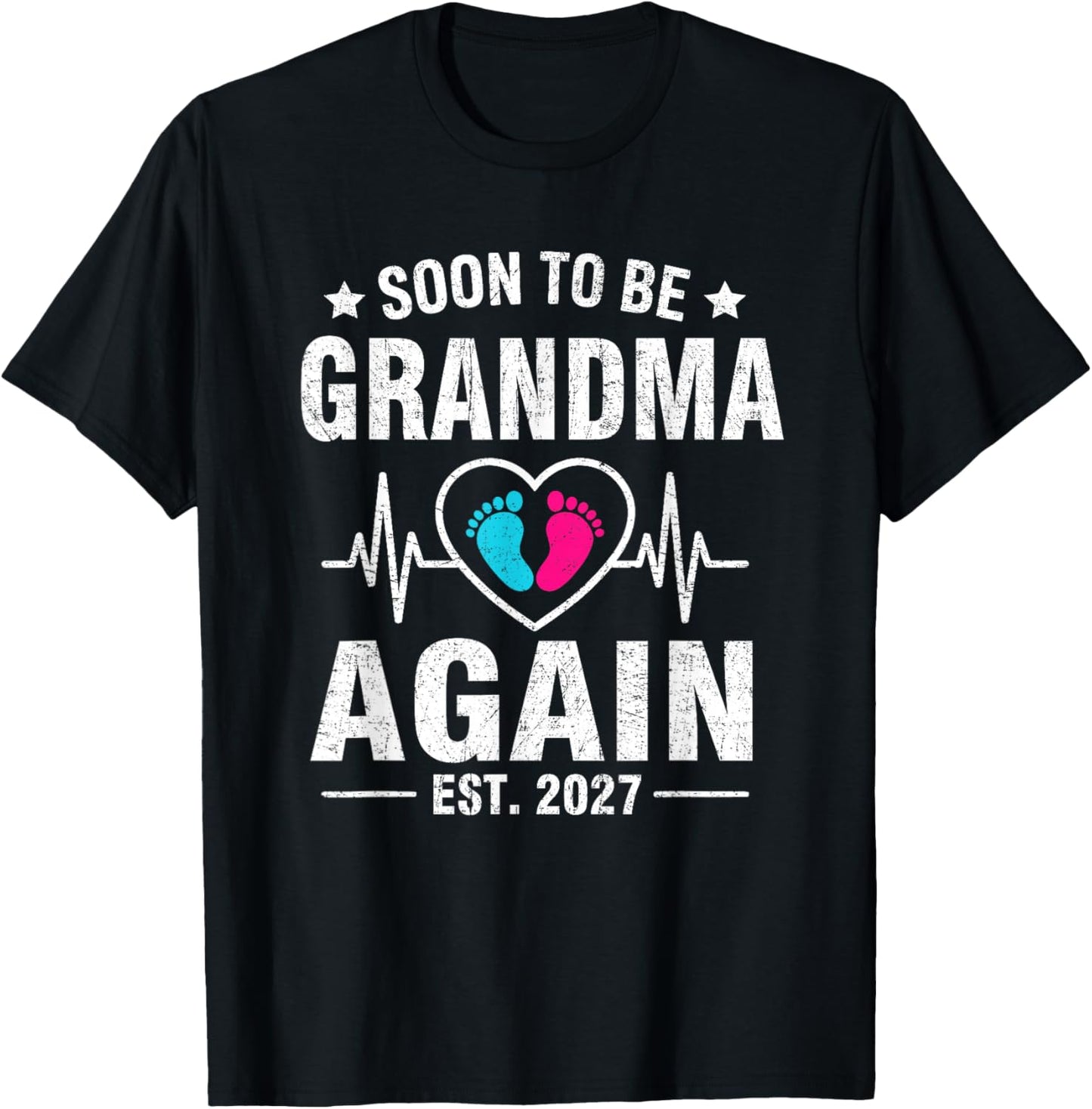Soon to Be Grandma Again Est. 2027 Pegnancy Announcement T-Shirt - T-Shirt | Black