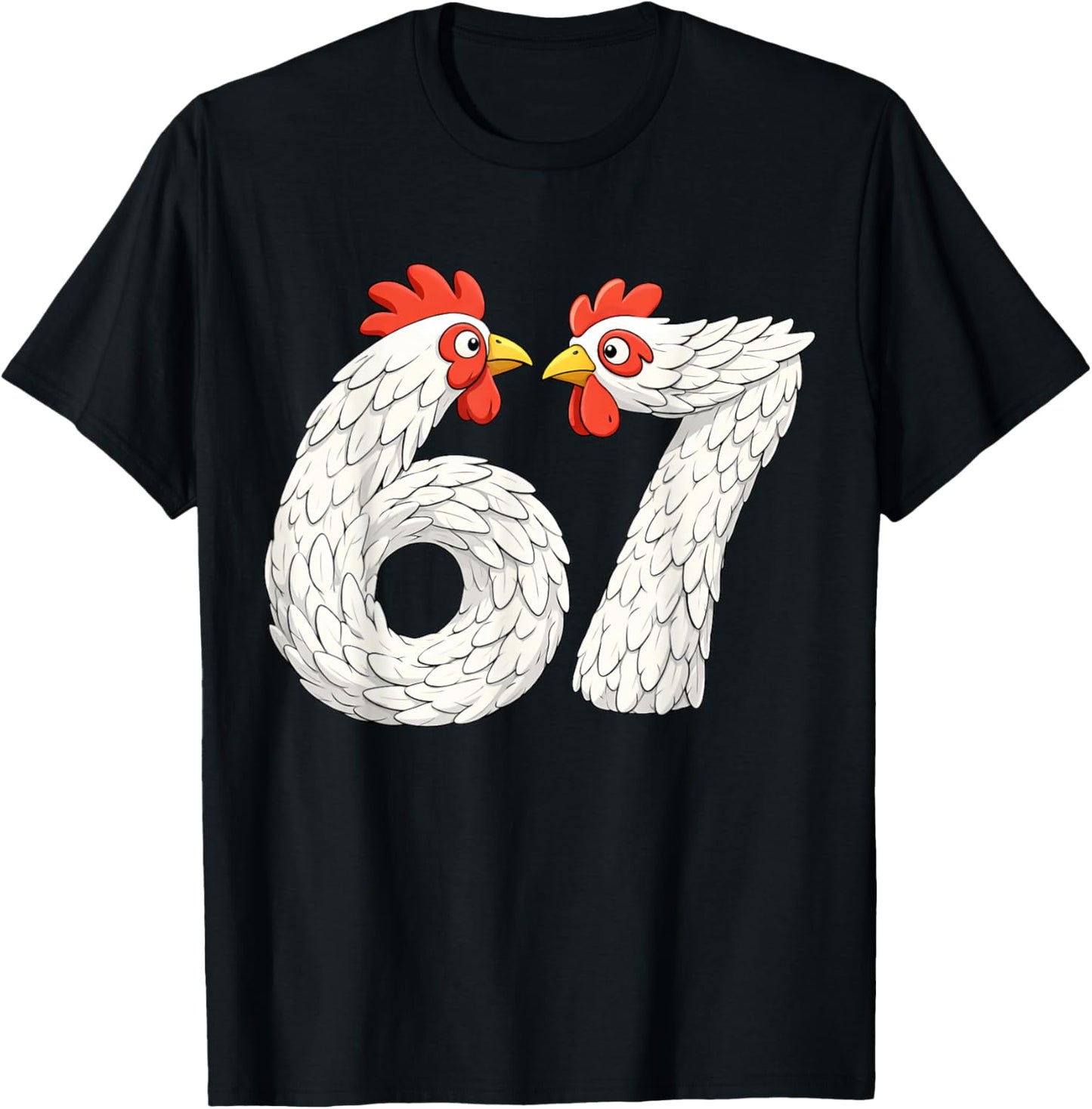 67 Chicken Meme Six Seven Funny Kids Teens Chickens T-Shirt - T-Shirt | Black