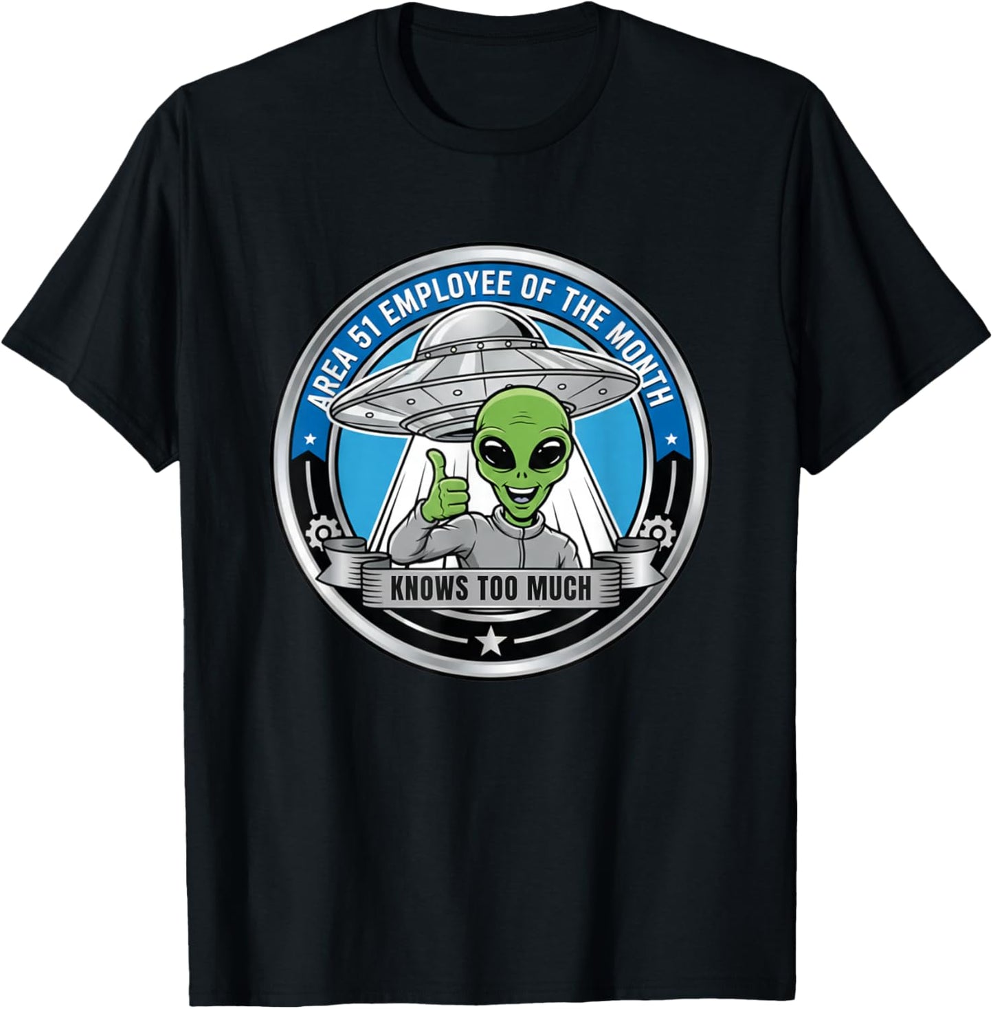 Area 51 Employee of The Month, Funny Area 51 T-Shirt - T-Shirt | Black