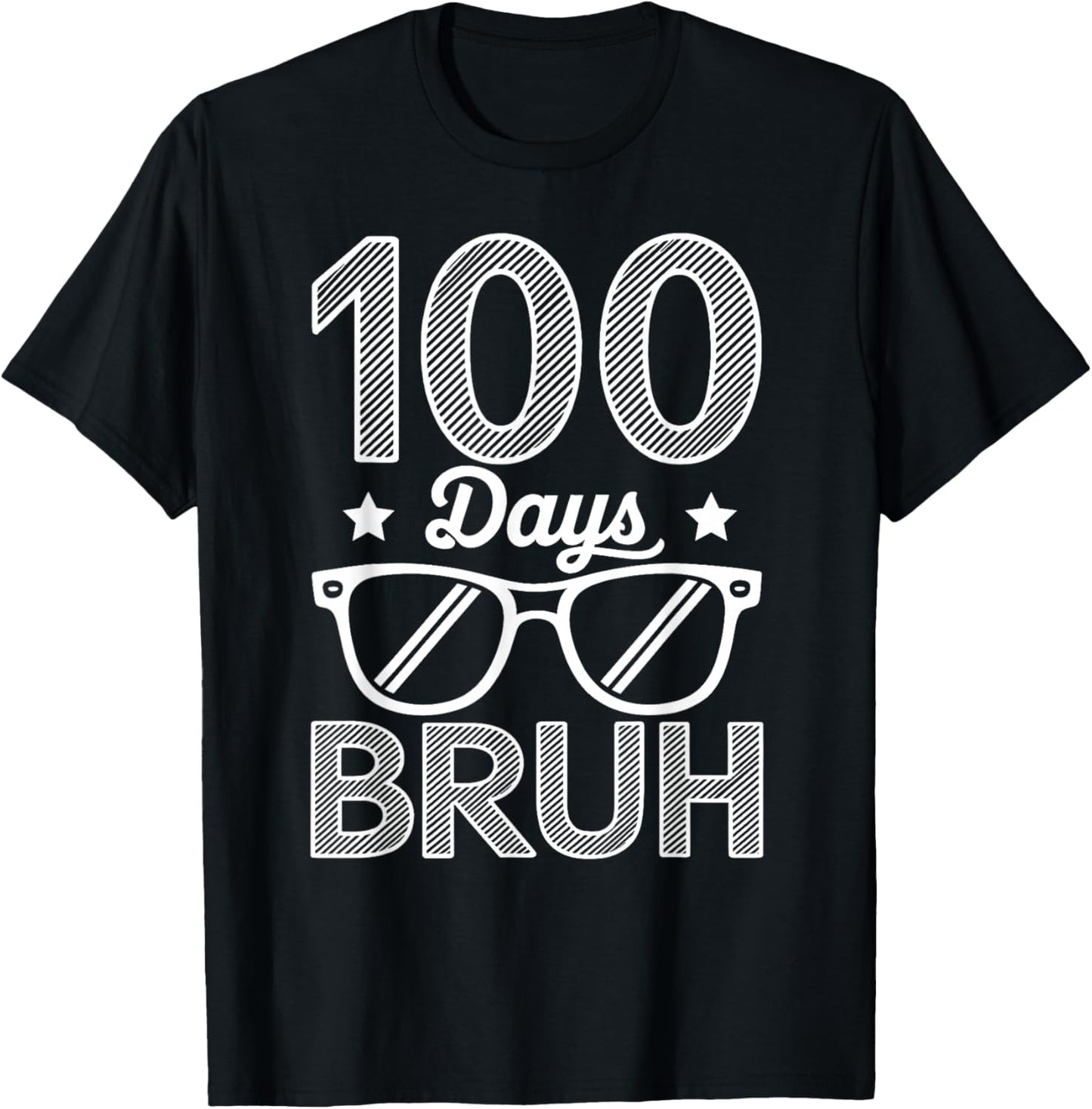 Bruh 100 Days of School Boys 100th Day of School Kids T-Shirt - T-Shirt | Black