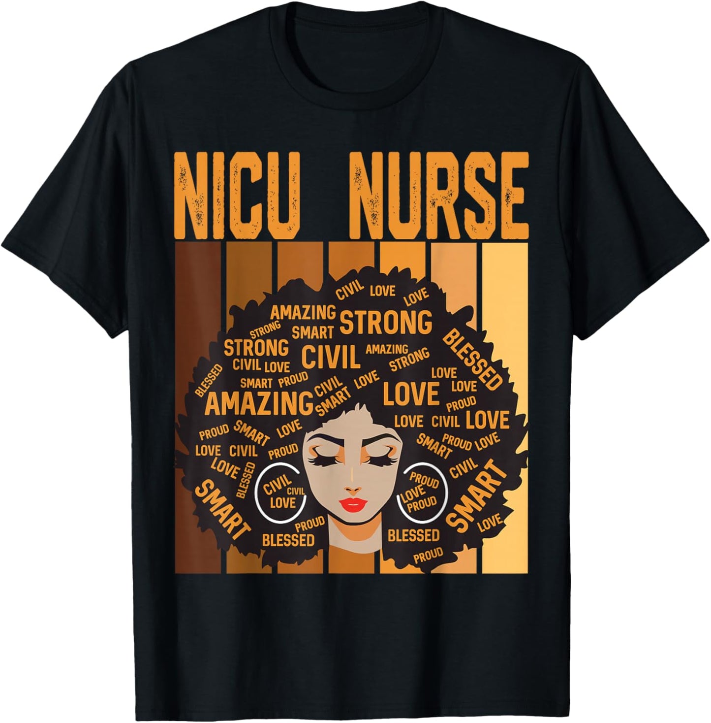 NICU Nurse Powerful Black History Month Black Pride Design T-Shirt - T-Shirt | Black