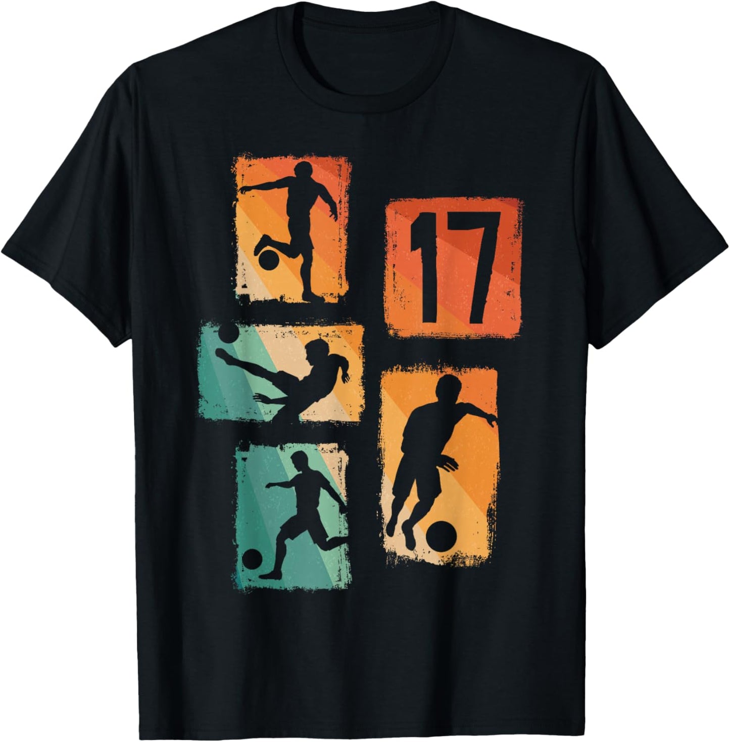 17th Birthday Boy Girl Soccer Player Football 17 Years Old T-Shirt - T-Shirt | Black