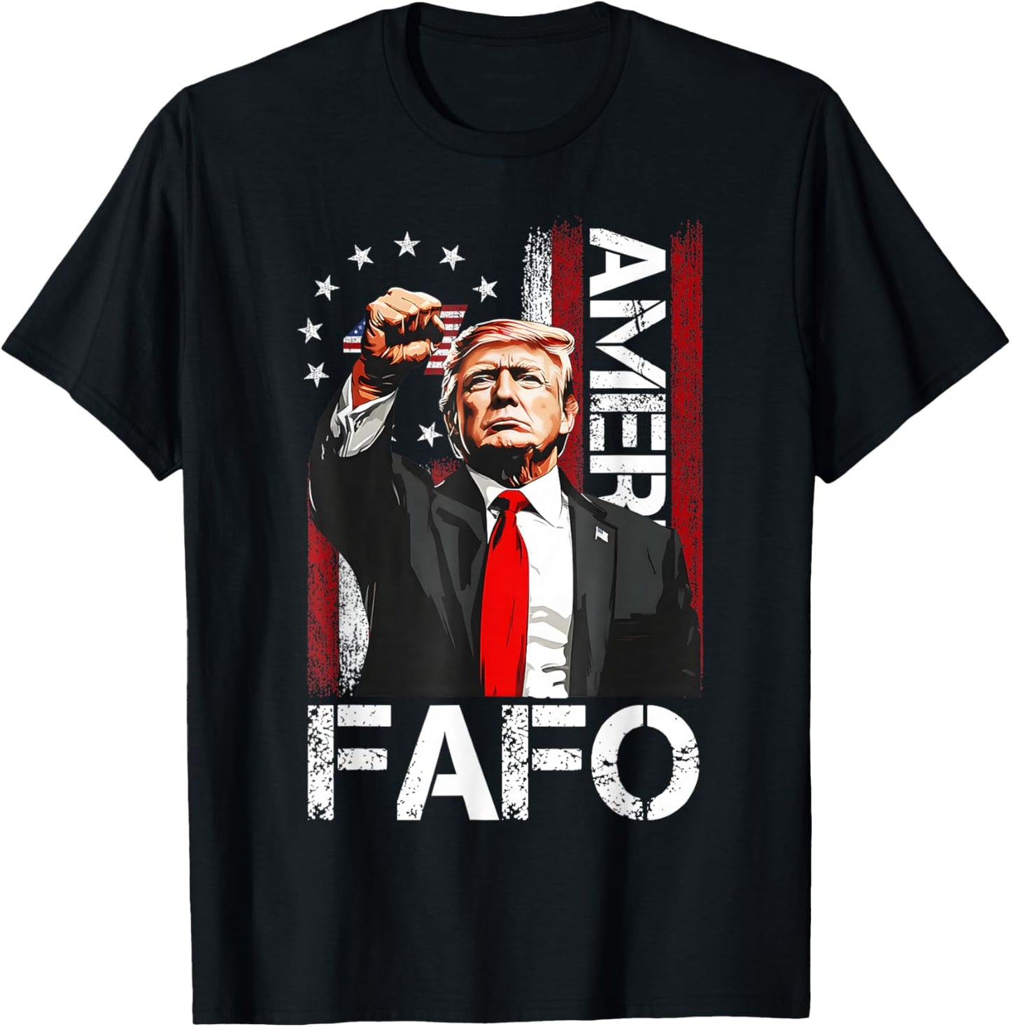 Funny Fafo Trump Fafo American USA T-Shirt - T-Shirt | Black