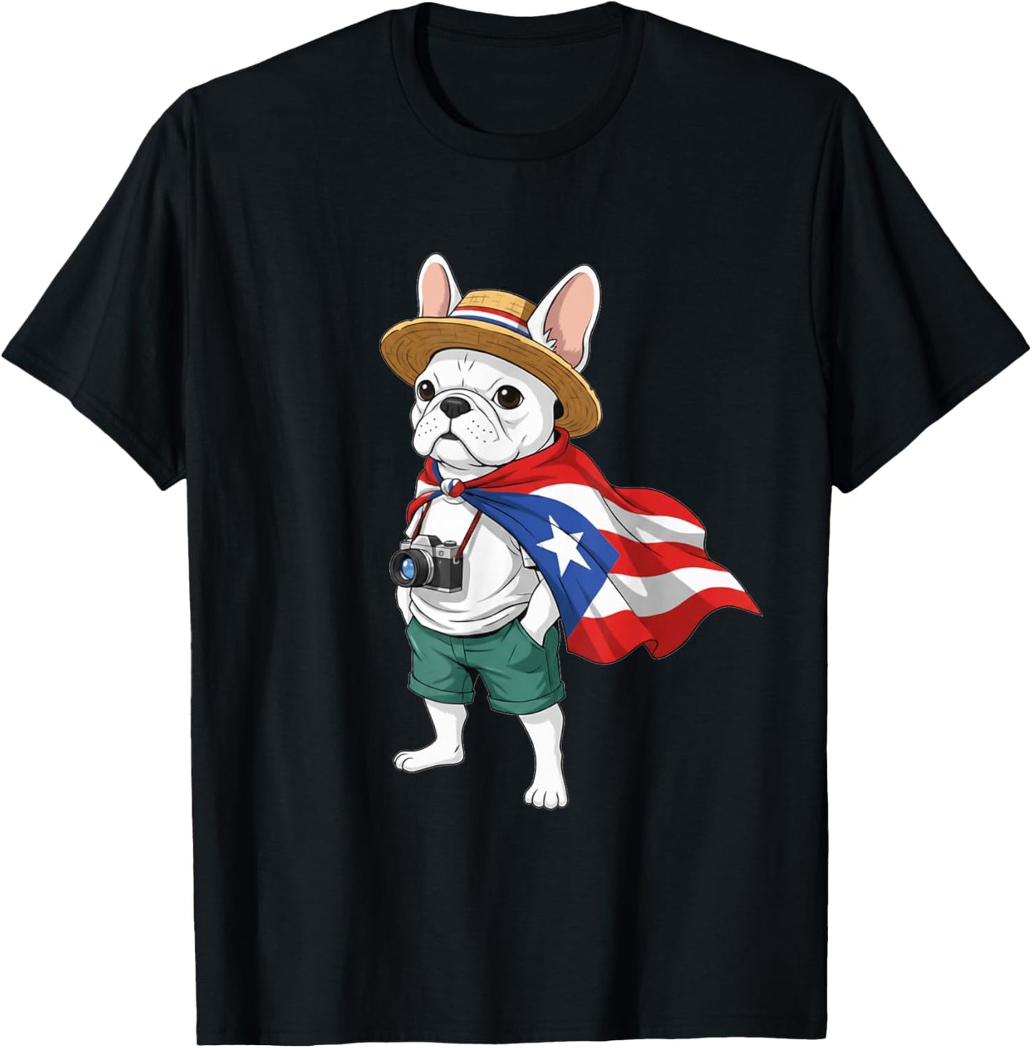 French Bulldog Puerto Rico Flag Rican Taino Boricua Kids T-Shirt - T-Shirt | Black