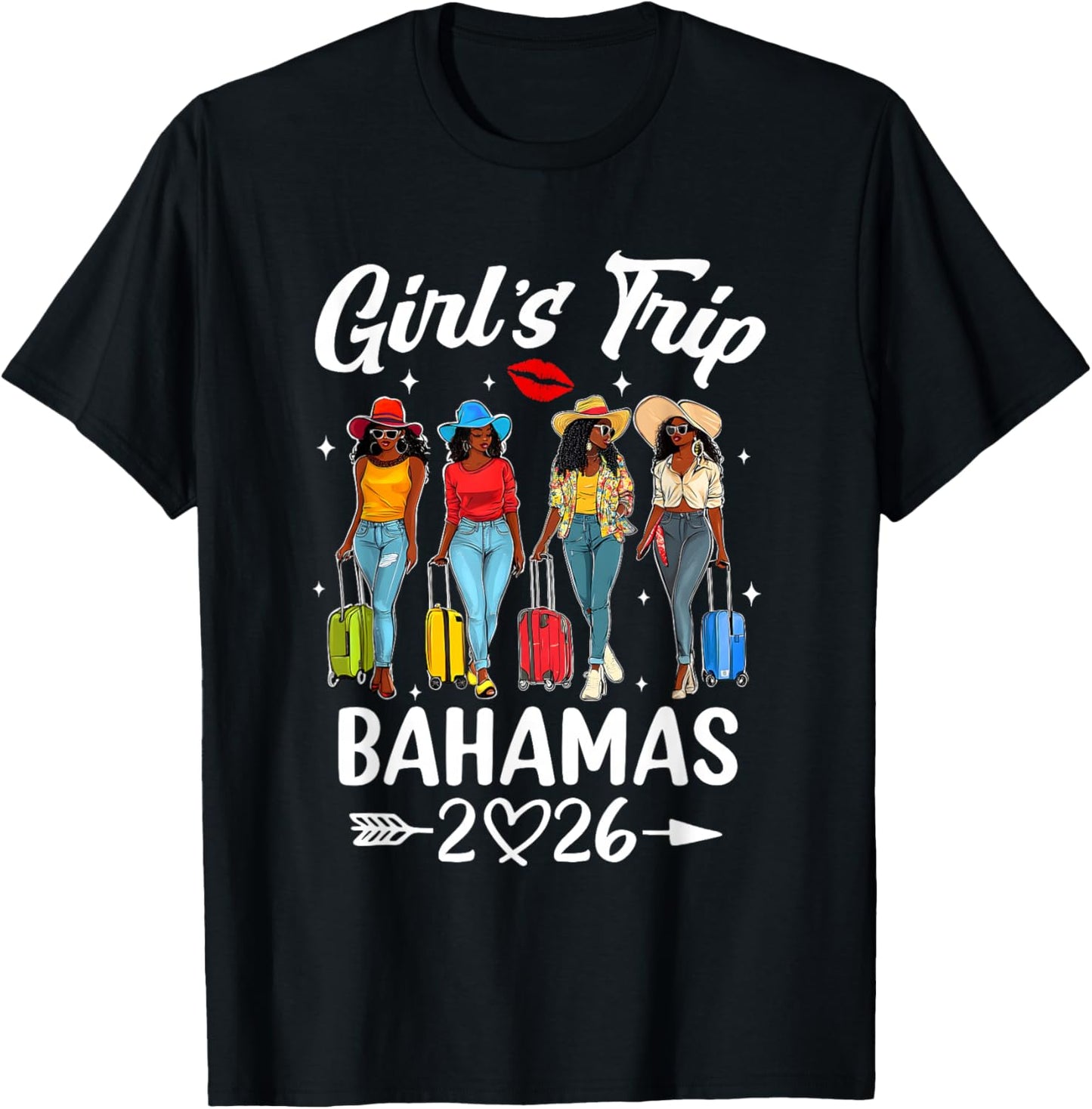 Bahamas Girls Trip 2026 Birthday Squad Women Vacation T-Shirt - T-Shirt | Black