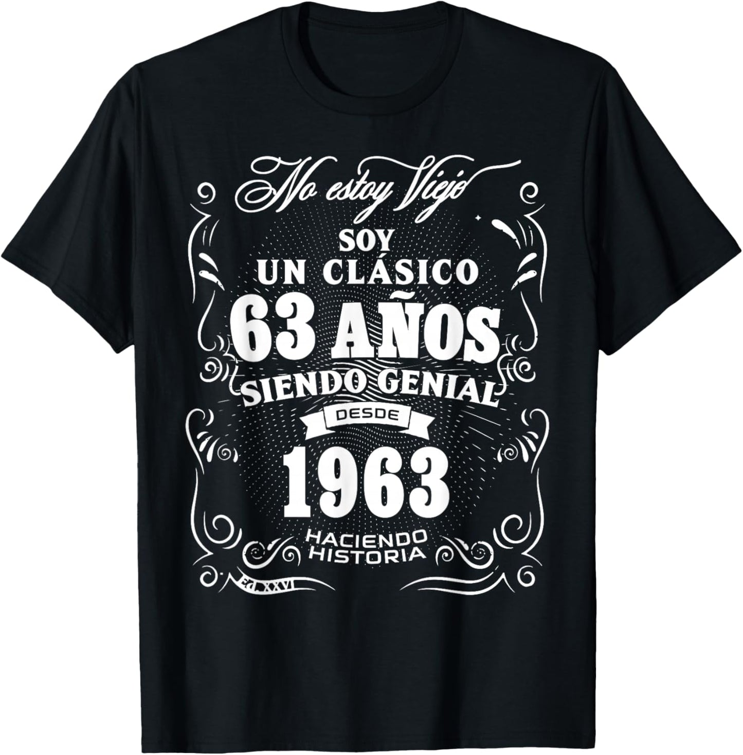 Vintage 63rd Birthday Men Funny 1963 63 Birthday Spanish T-Shirt - T-Shirt | Black