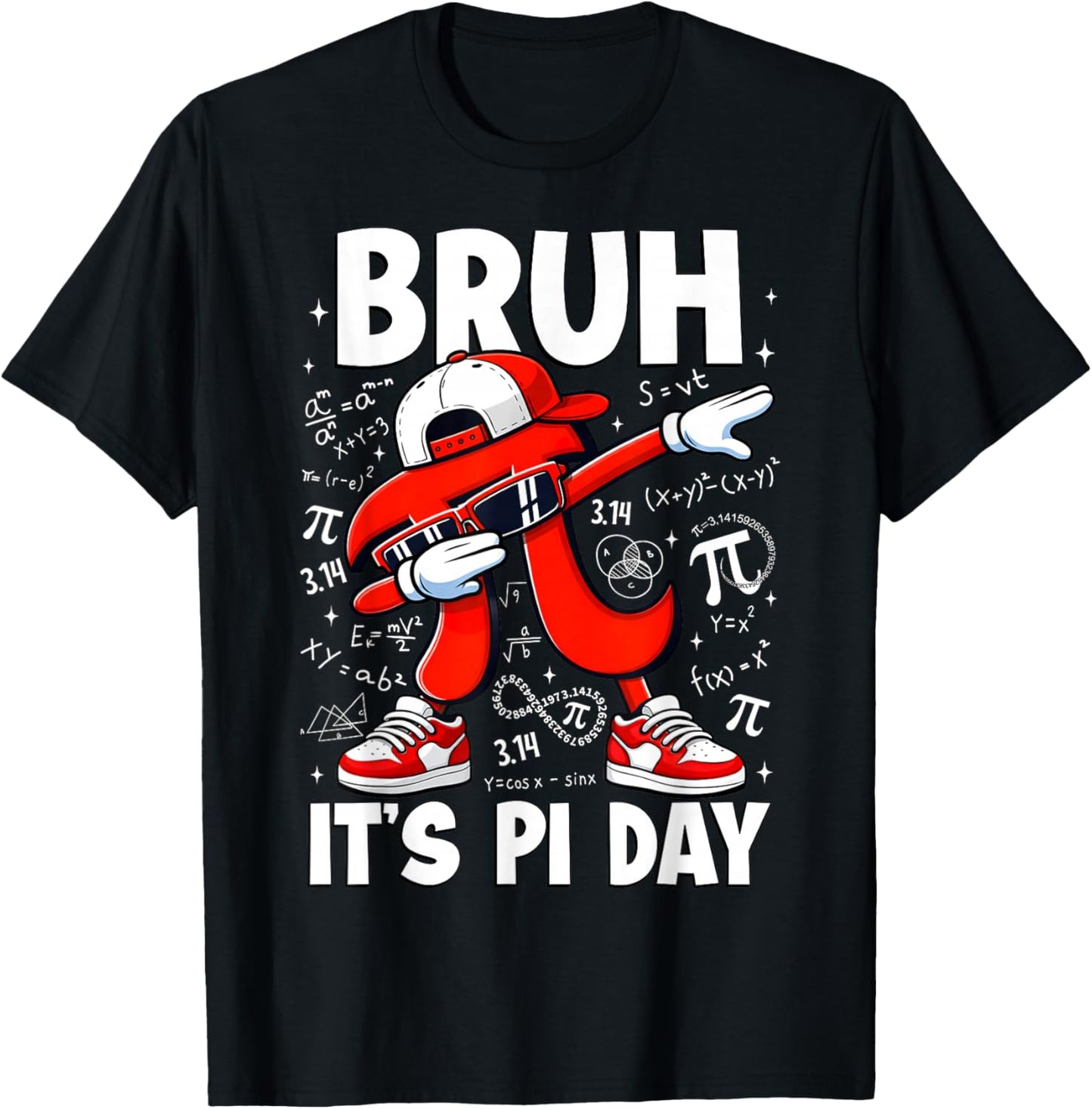 Bruh It's Pi Day Pi Symbol Dabbing Pi Math Teacher Boys Kids T-Shirt - T-Shirt | Black