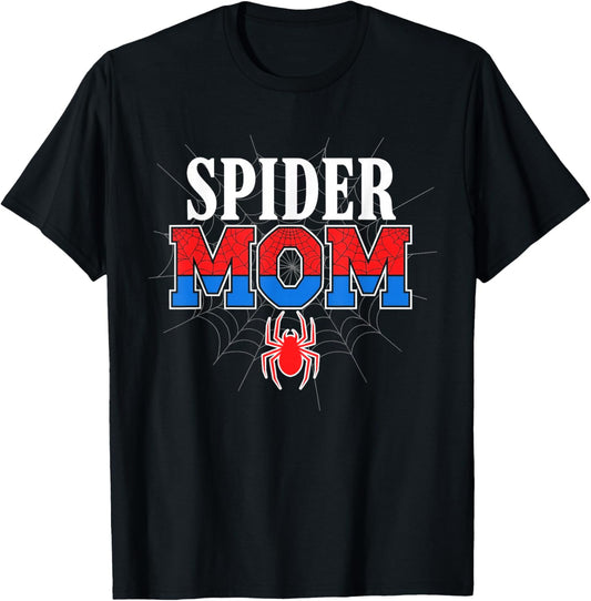 Spider Mom Family Matching Funny Mother's Day Mommy Women T-Shirt - T-Shirt | Black