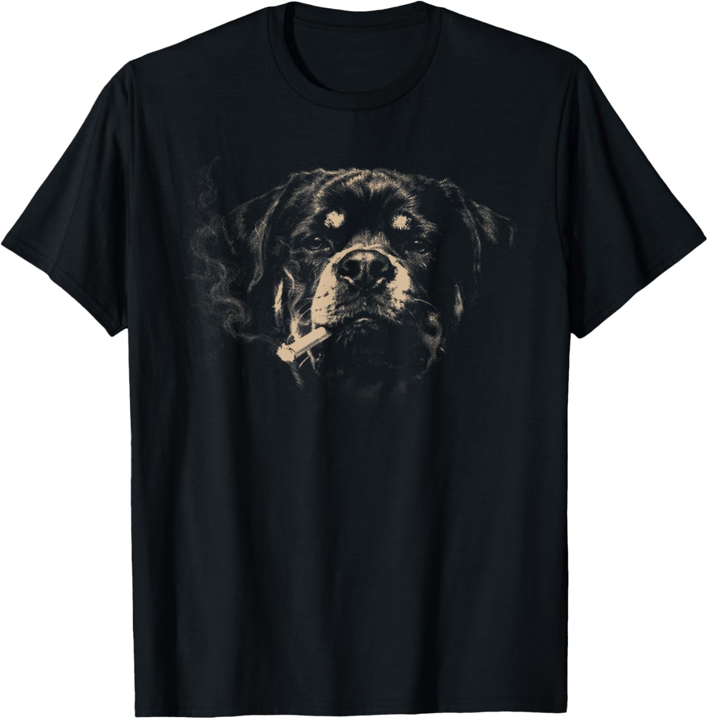 Dog Smoking Funny Rottweiler Smoking Dog Meme T-Shirt - T-Shirt | Black