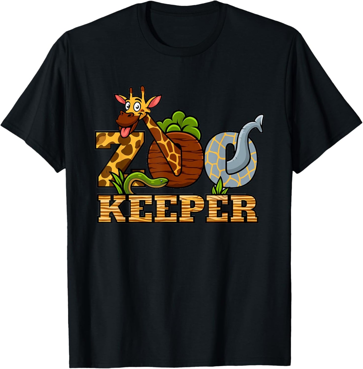 Zoo Keeper Funny Jungle Safari Animal Lover Men Women Kids T-Shirt - T-Shirt | Black