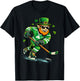 Leprechaun Play Hockey Funny St Patrick's Day Men Kid Boys T-Shirt - T-Shirt | Black