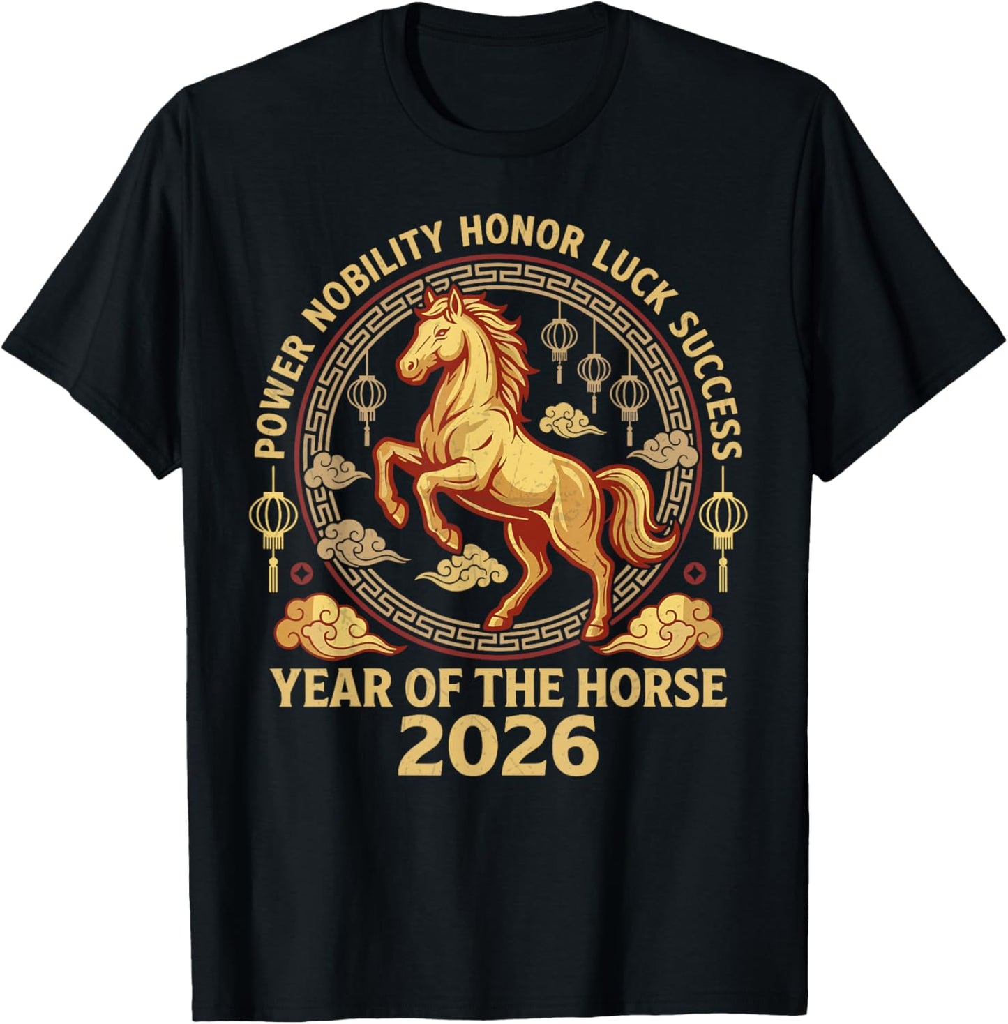 Happy Chinese New Year 2026 Year of The Horse 2026 T-Shirt - T-Shirt | Black