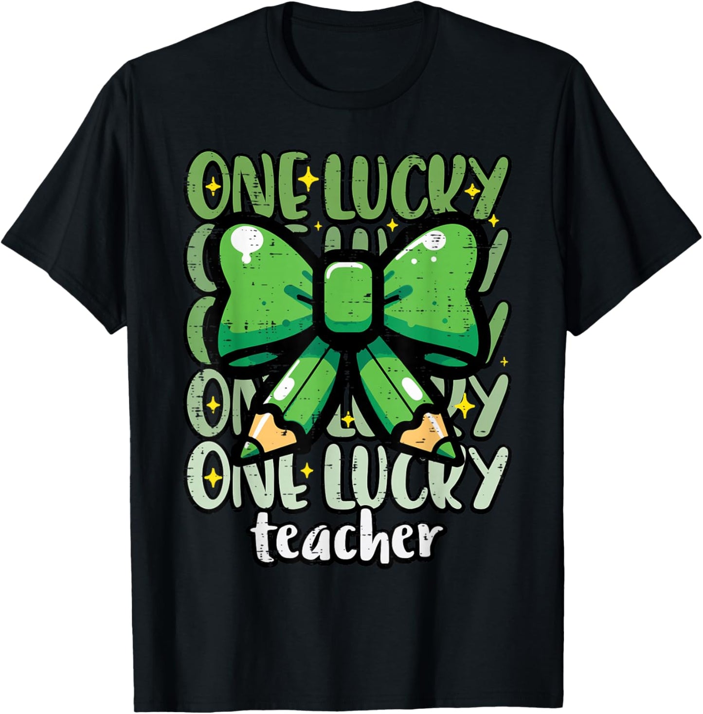 St Patricks Day One Lucky Teacher Bow Saint Pattys Women T-Shirt - T-Shirt | Black