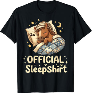 Sleeping Horse Official Sleepshirt Sleepwear Pajama Bedtime T-Shirt - T-Shirt | Black